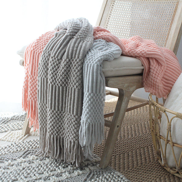 Nordic Bubble Knit Throw